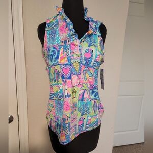 Vibrant Multicolor Sleeveless Blouse